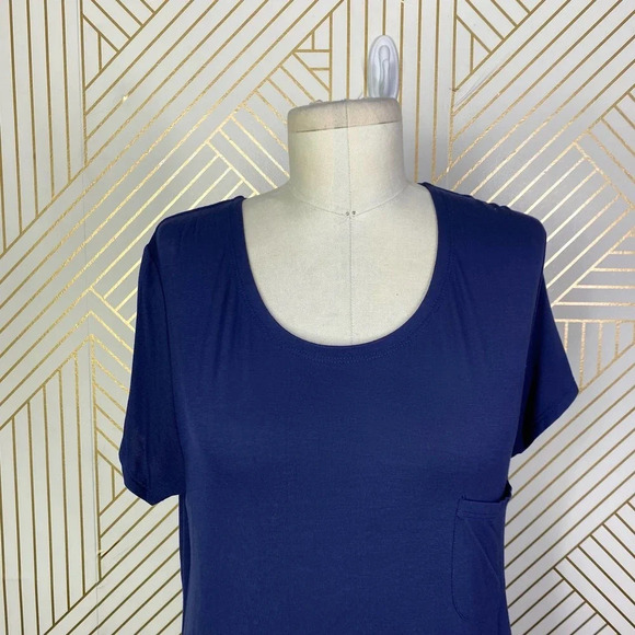 Peruvian Connection Solstice T-Shirt Short Sleeve Dress in Blue Size US Large - Picture 2 of 10